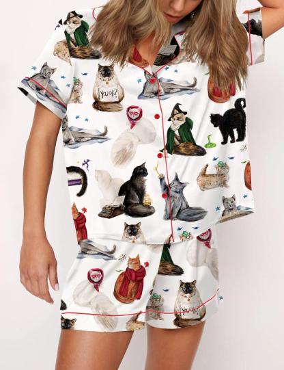 The Eras Cat Edition Satin Pajama Set