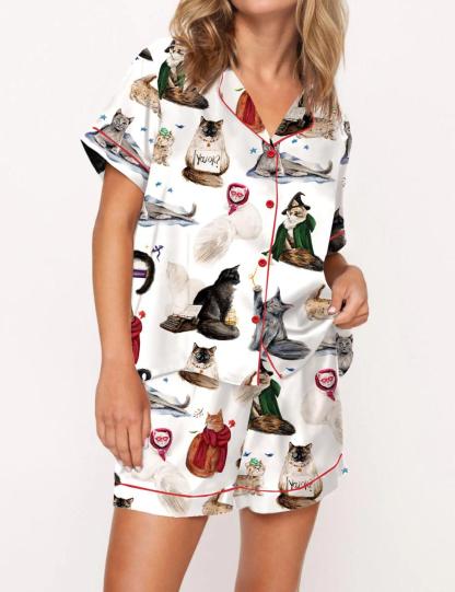 The Eras Cat Edition Satin Pajama Set