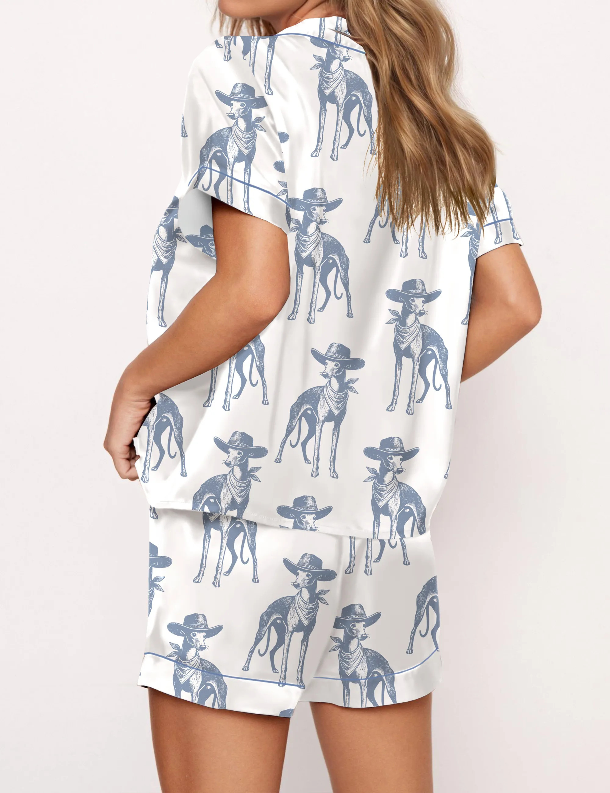 Whippet Vintage Silky Satin Pajama Set For Women