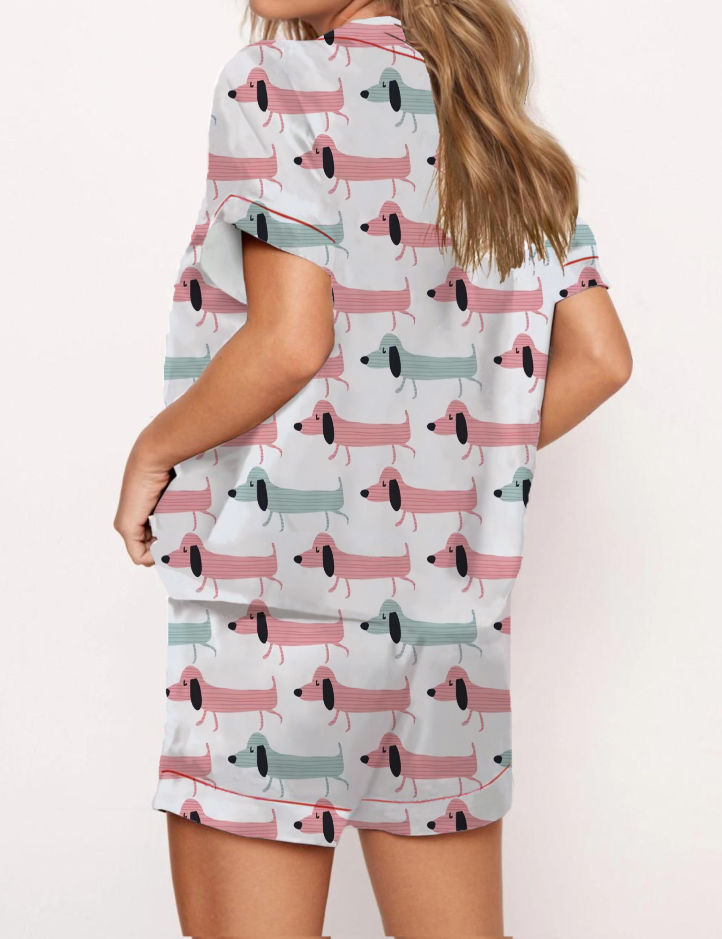 Dachshund Satin Pajama Short Set