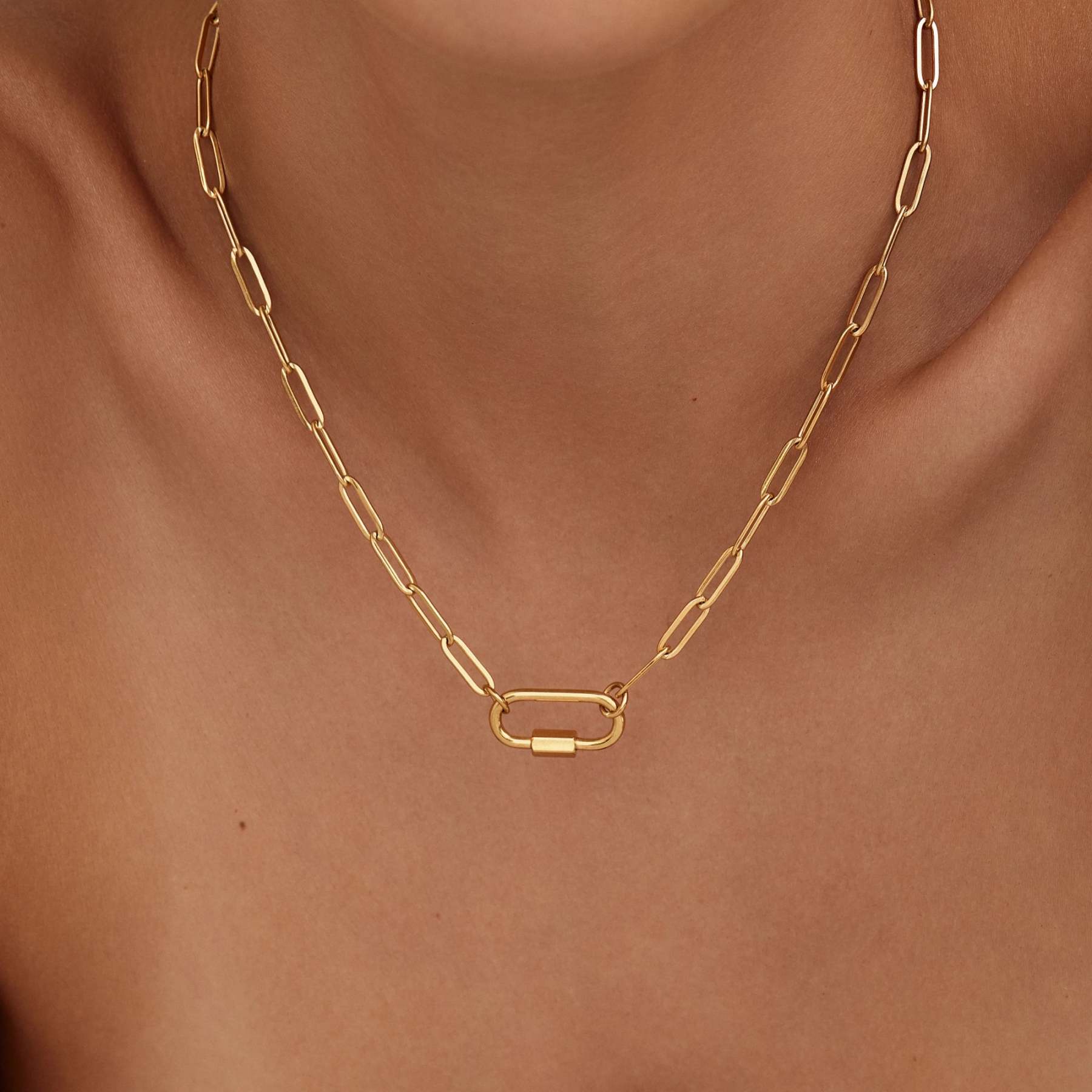 Carabiner Charm Lock Necklace