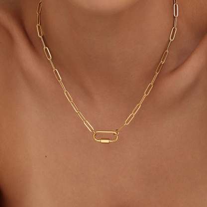 Carabiner Charm Lock Necklace