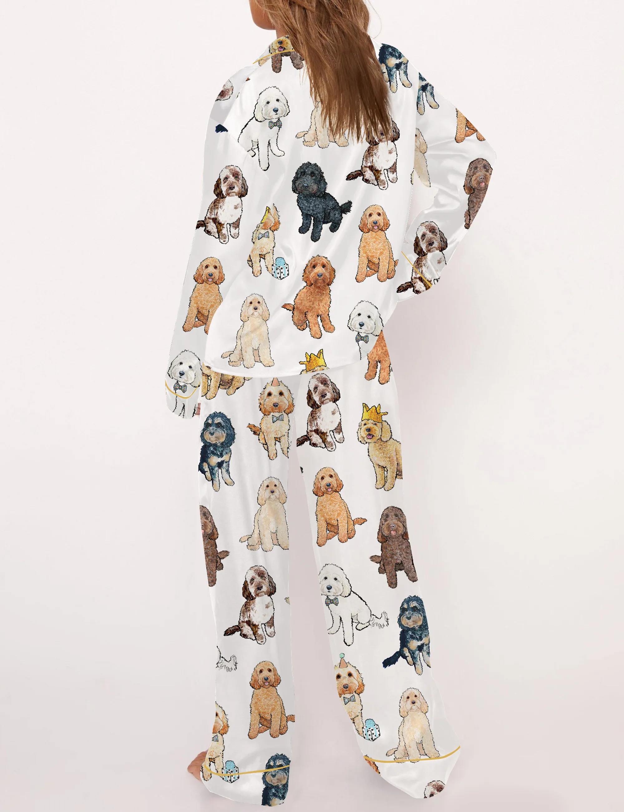 Cockapoo Silky Satin Pajama Set For Women