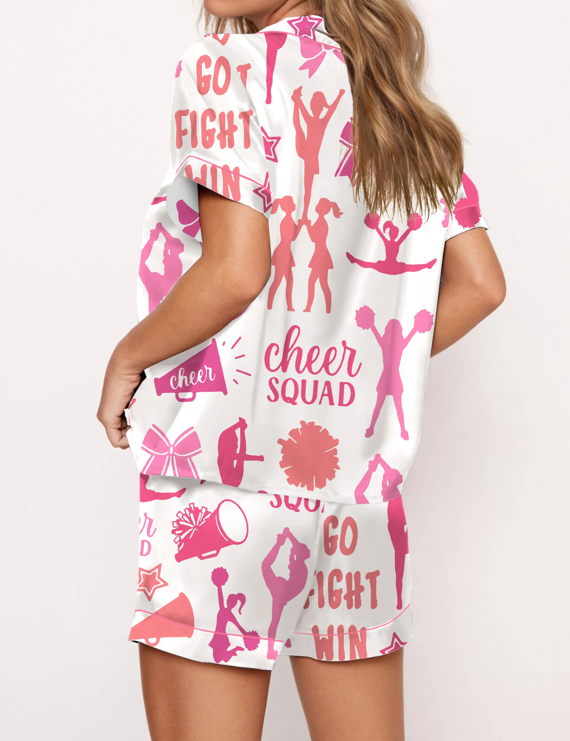 Cheerleading Silky Satin Pajama Set For Women