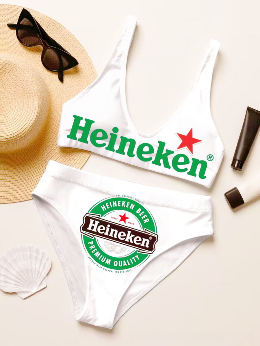 Heineken Sexy Two-Piece Bikini Set Swimsuit 