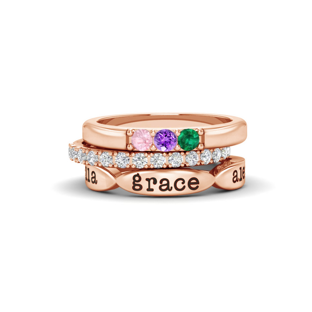 To Mother - Kids' Birthstones Sackable Custom Ring