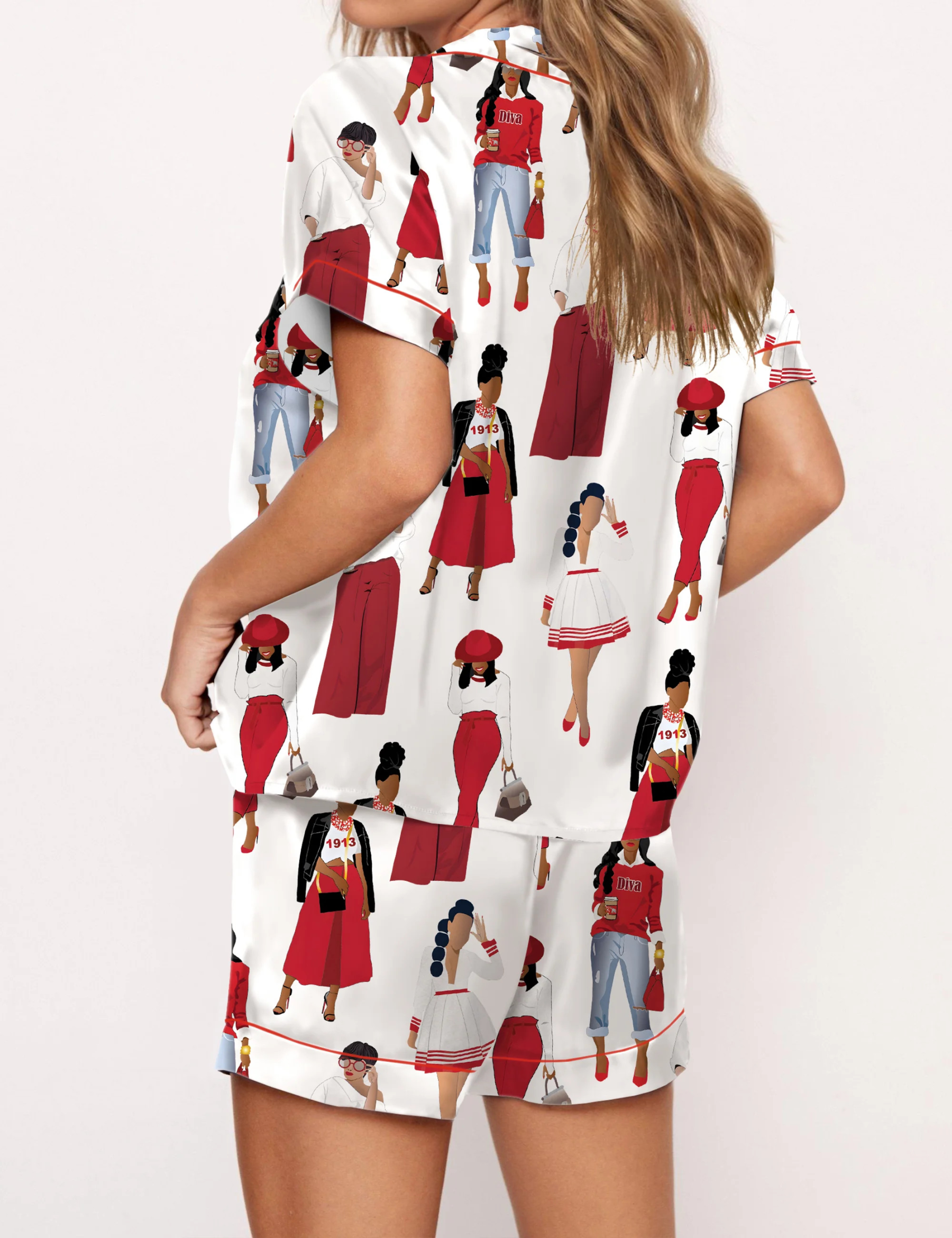 DST Sisterhood Satin Pajama Set For Women