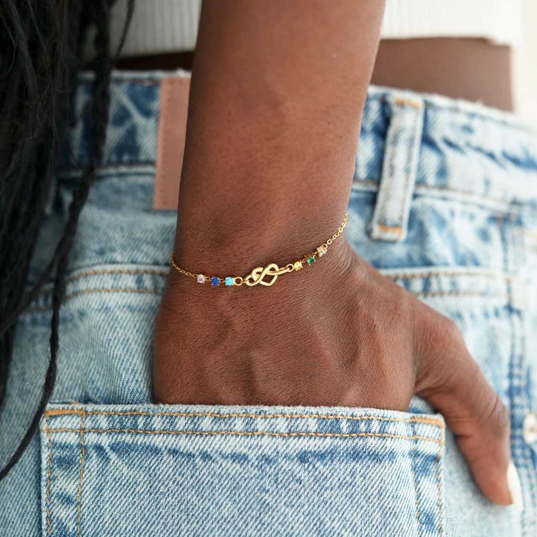 1-8 Heart With Birthstone Bracelet
