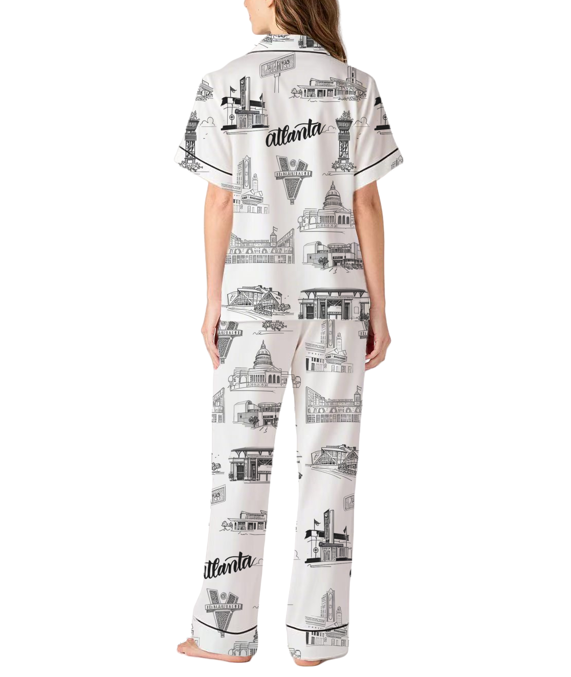 Atlanta Toile Silky Satin Pajama Set For Women