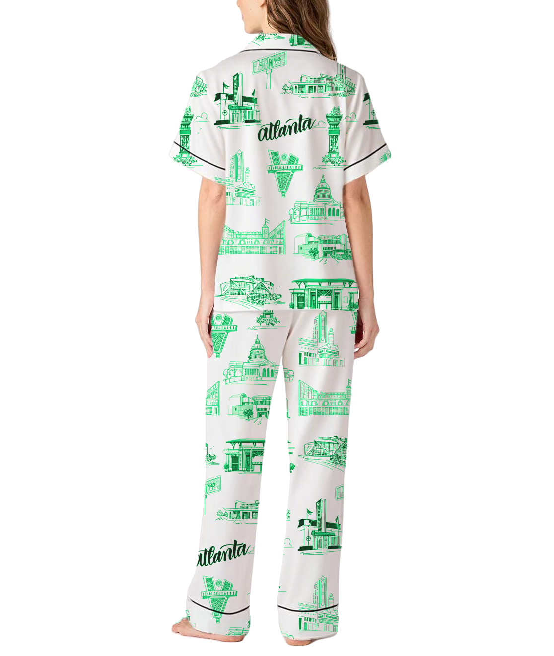 Atlanta Toile Silky Satin Pajama Set For Women