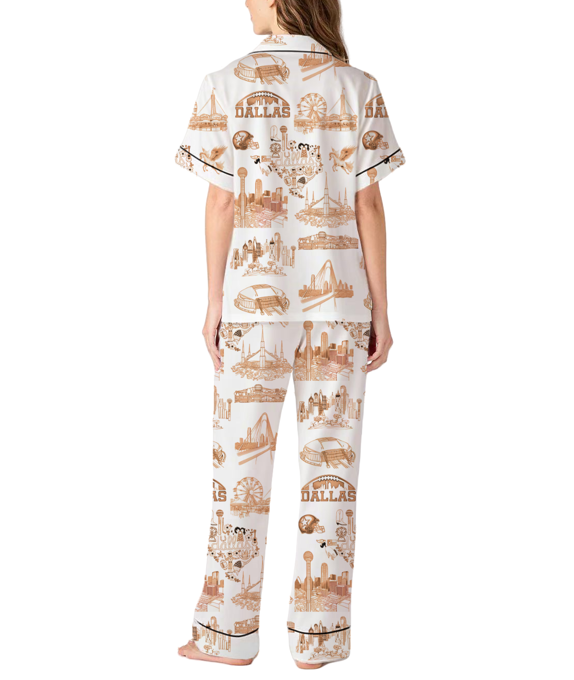 Dallas Toile Silky Satin Pajama Pants Set For Women