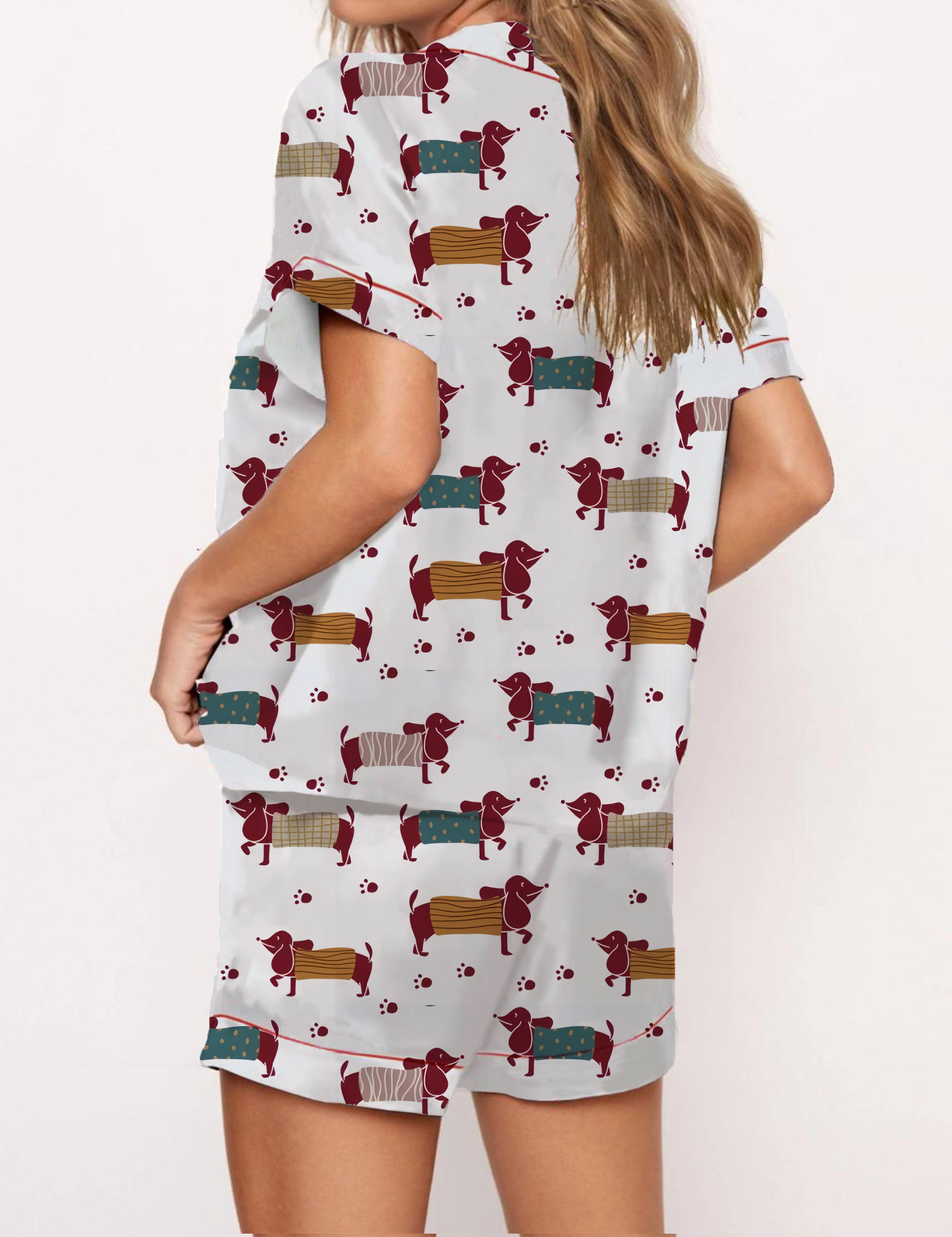 Dachshund Satin Pajama Short Set