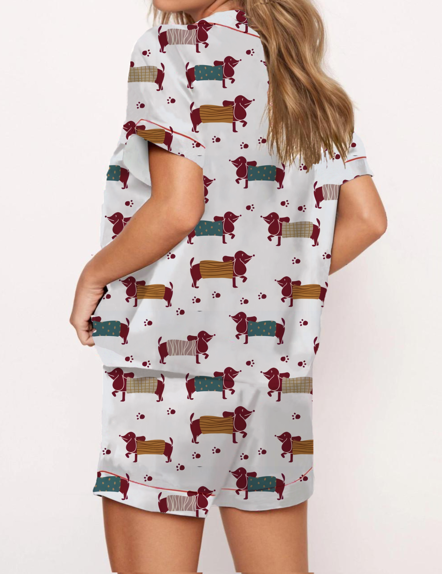 Dachshund Satin Pajama Short Set