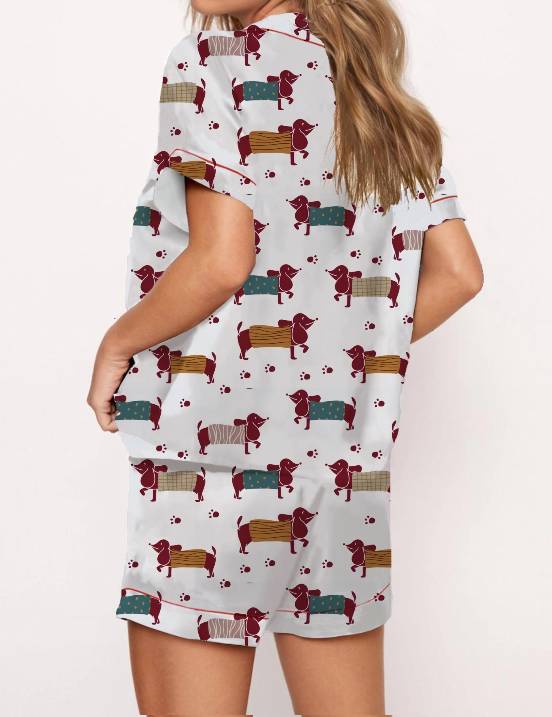 Dachshund Satin Pajama Short Set