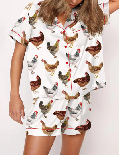 Crazy Chicken Lady Pajama Set