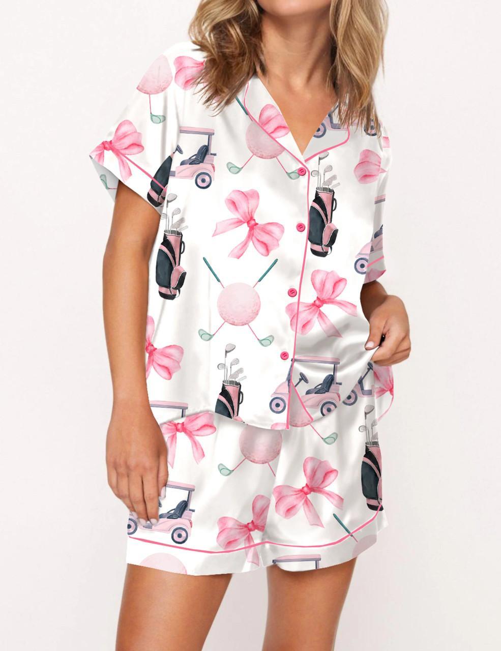Coquette Golf Satin Pajama Set For Women