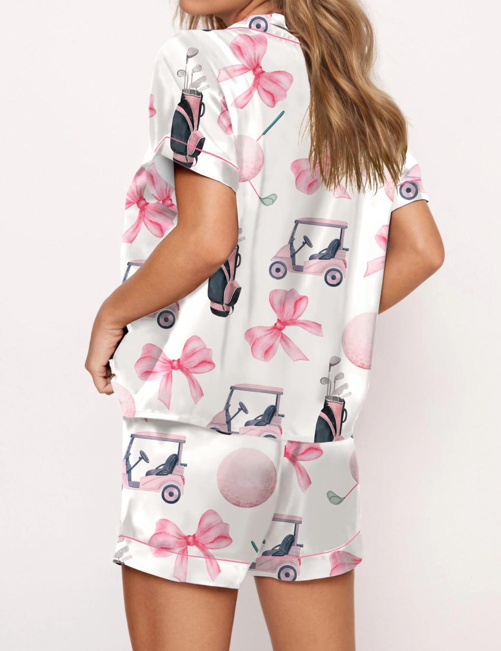 Coquette Golf Satin Pajama Set For Women