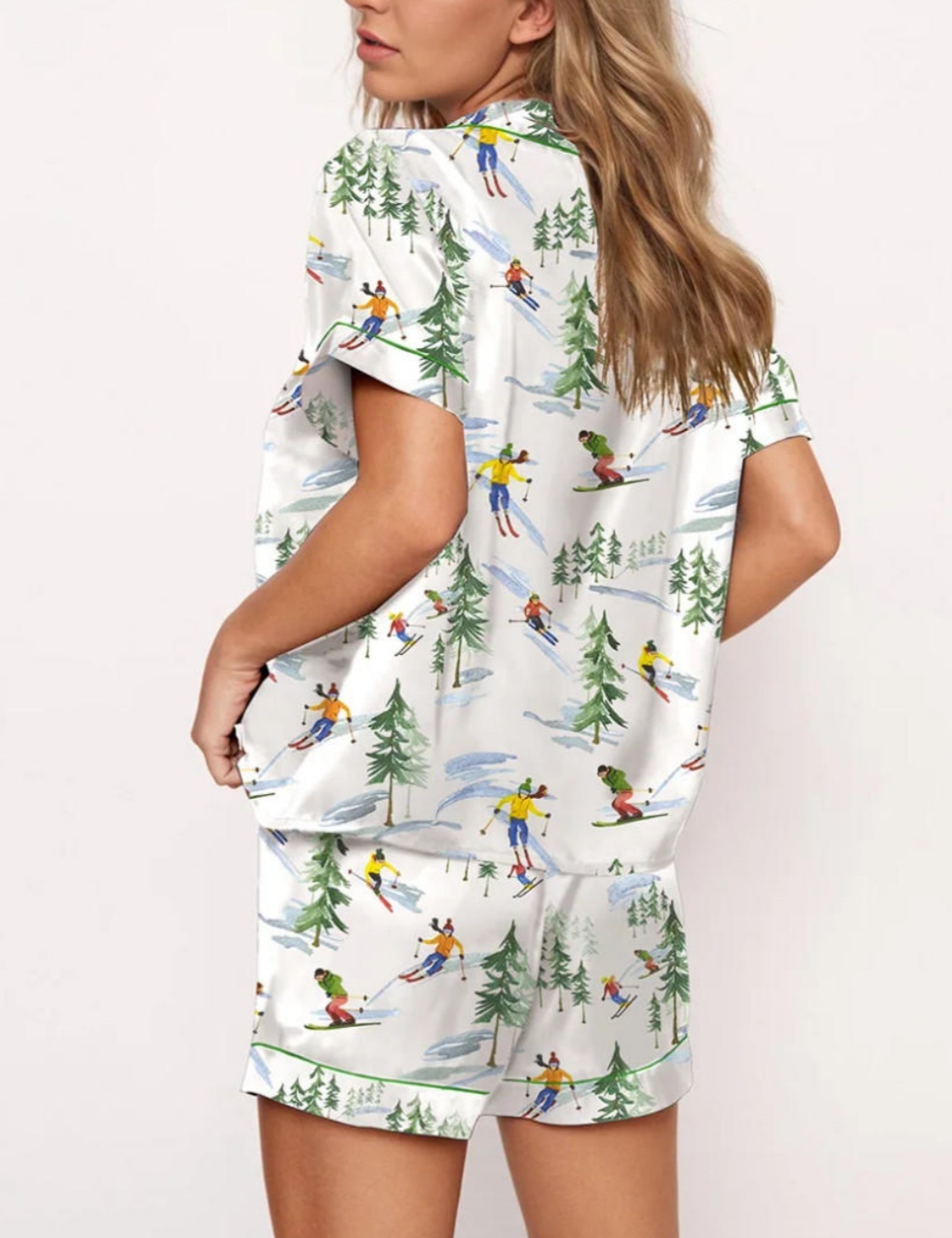 Winter Skiing People Pajama Set