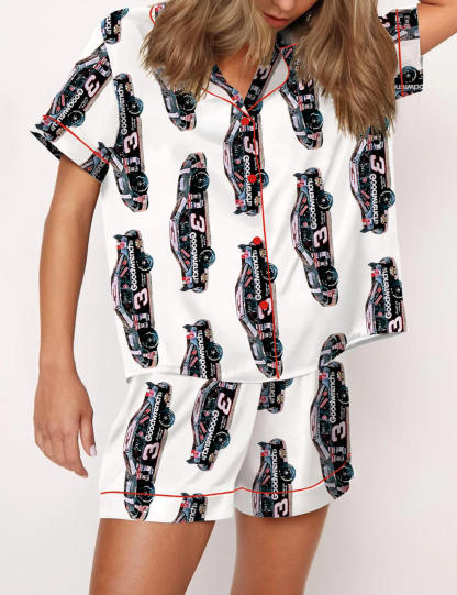 Nascar Black Race Car Satin Pajama Set