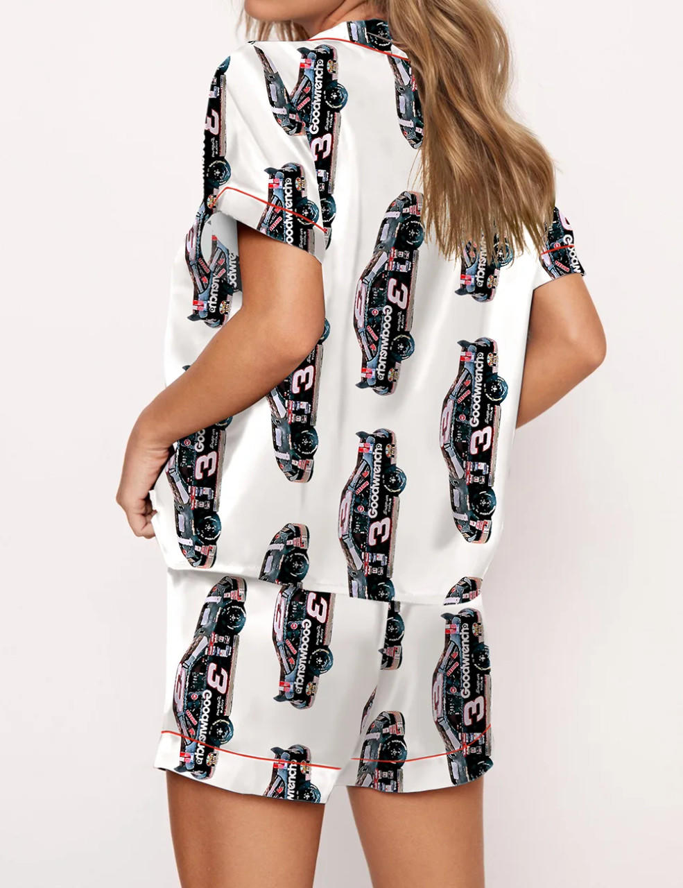 Nascar Black Race Car Satin Pajama Set