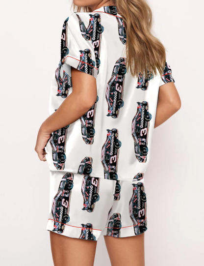 Nascar Black Race Car Satin Pajama Set