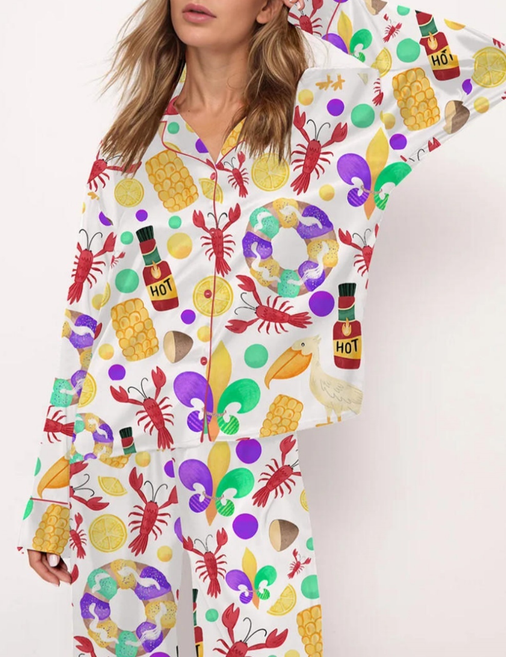Mardi Gras Crawfish Pajama Set