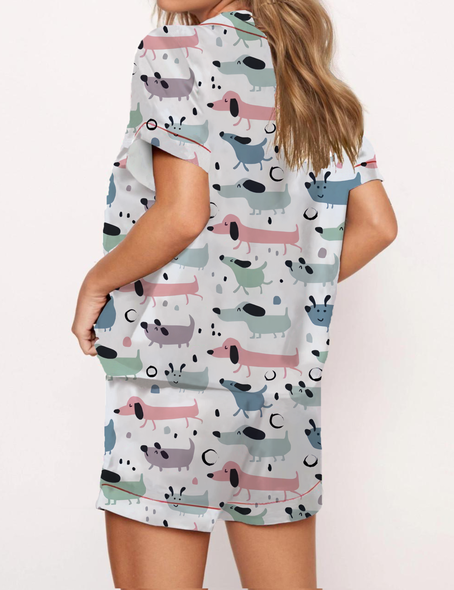 Dachshund Satin Pajama Short Set