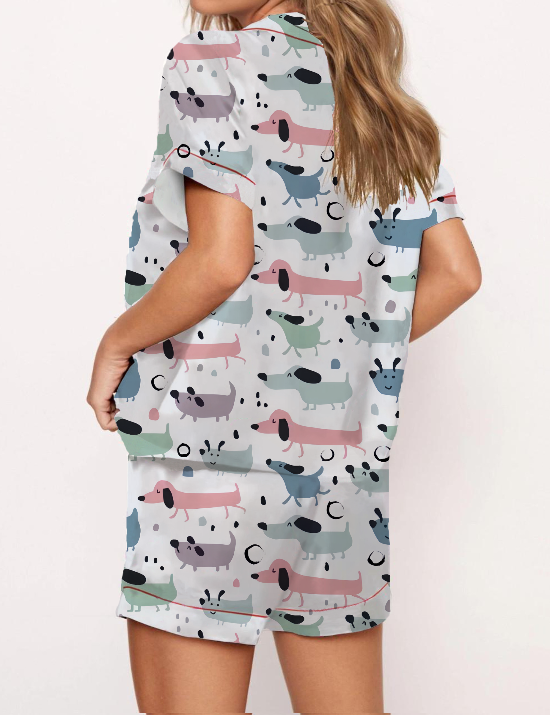 Dachshund Satin Pajama Short Set