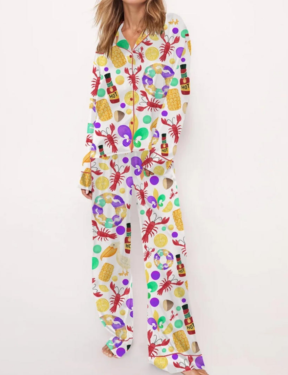 Mardi Gras Crawfish Pajama Set