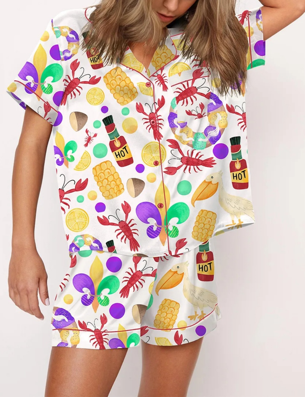Mardi Gras Crawfish Pajama Set