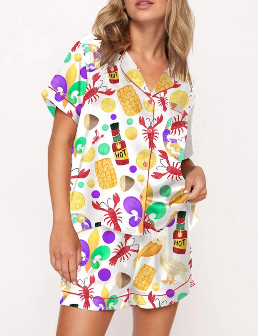 Mardi Gras Crawfish Pajama Set