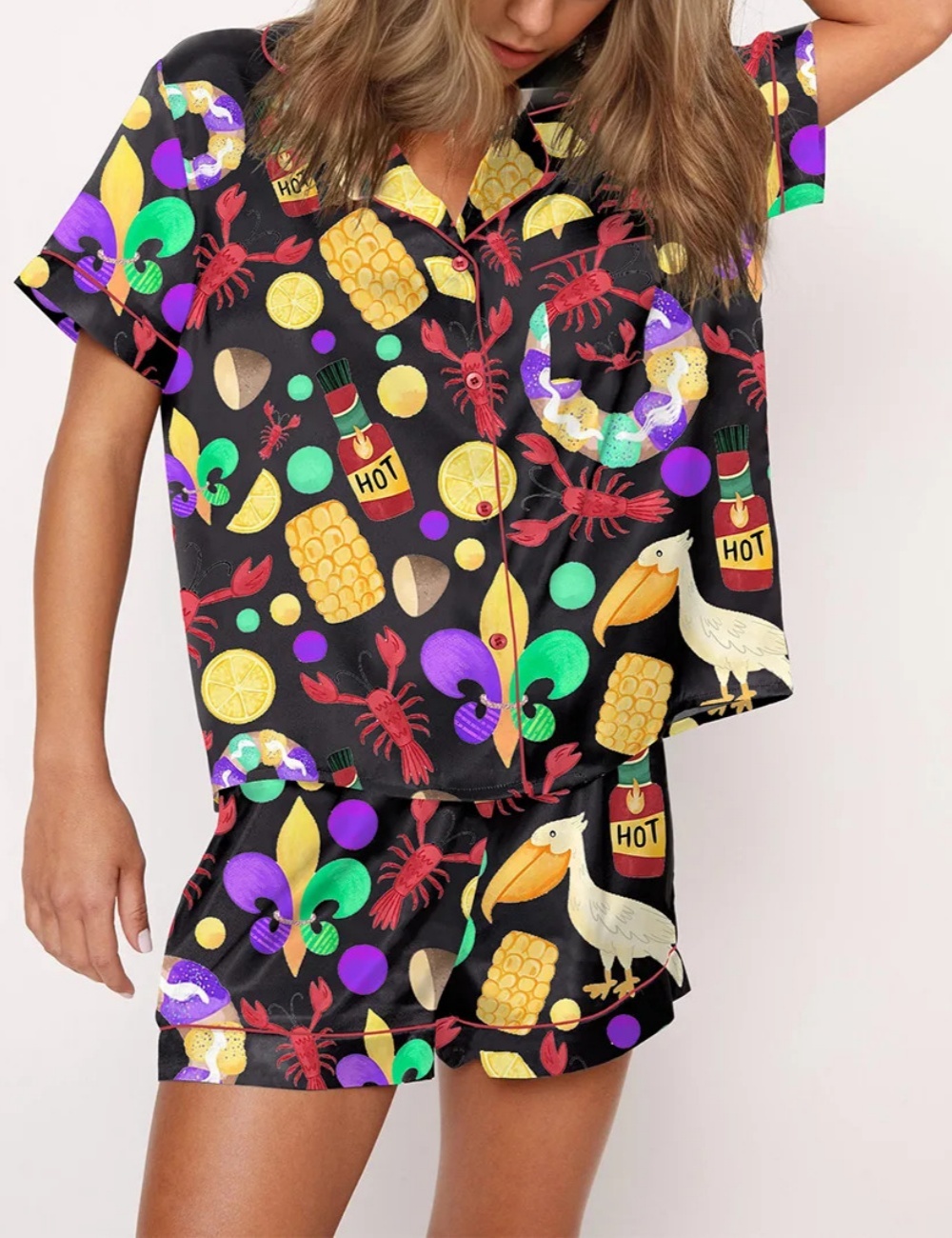 Mardi Gras Crawfish Pajama Set