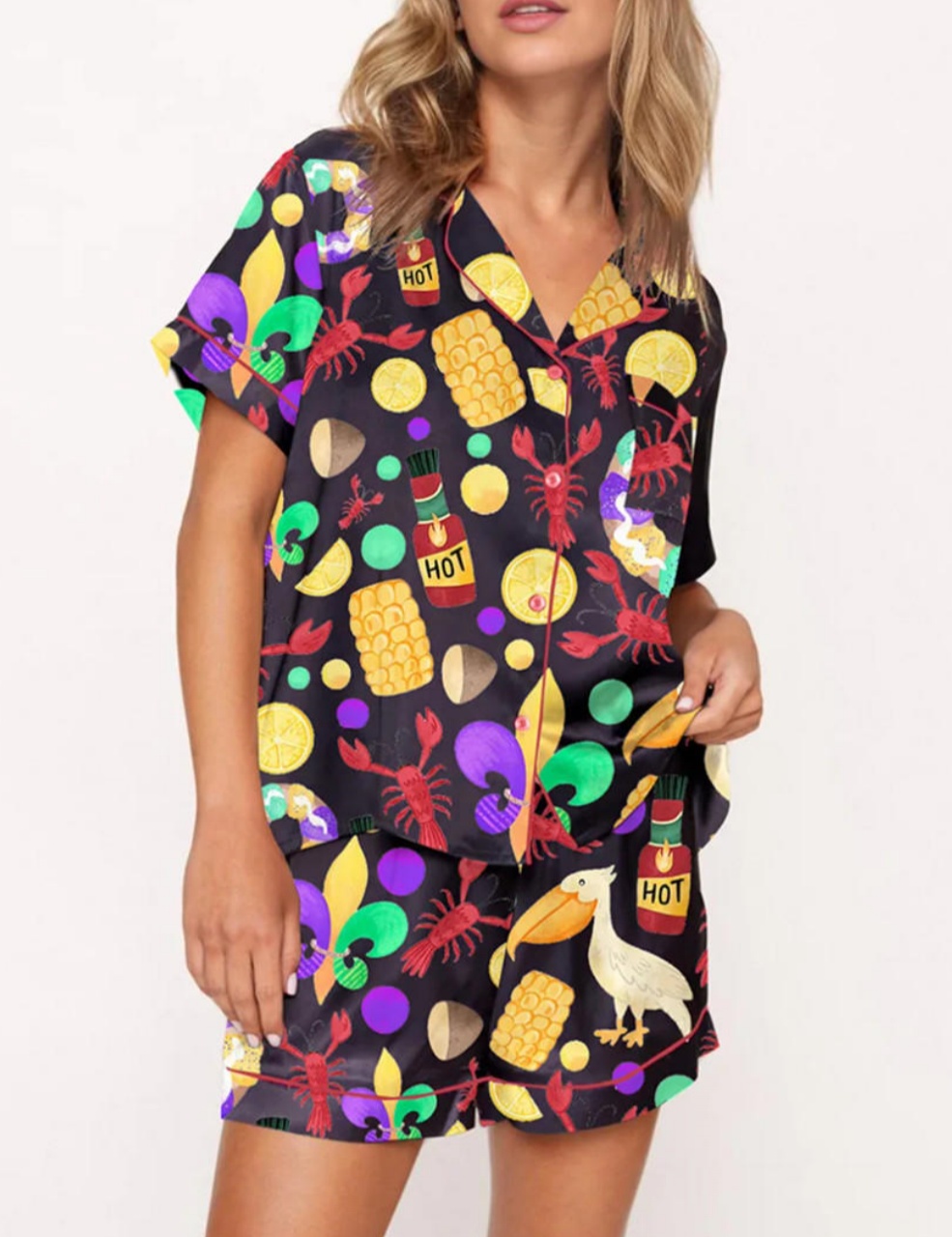 Mardi Gras Crawfish Pajama Set