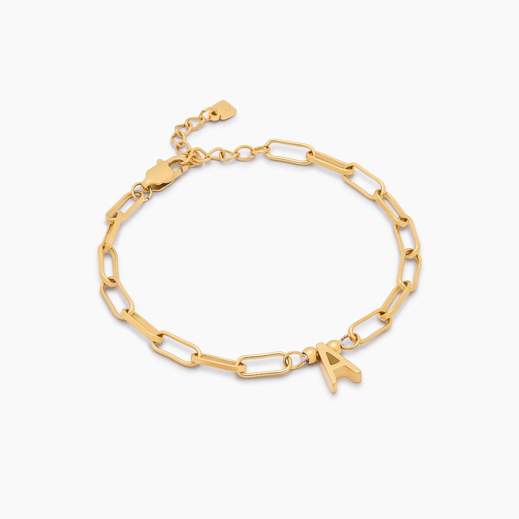 Paperclip Initial Charm Bracelet