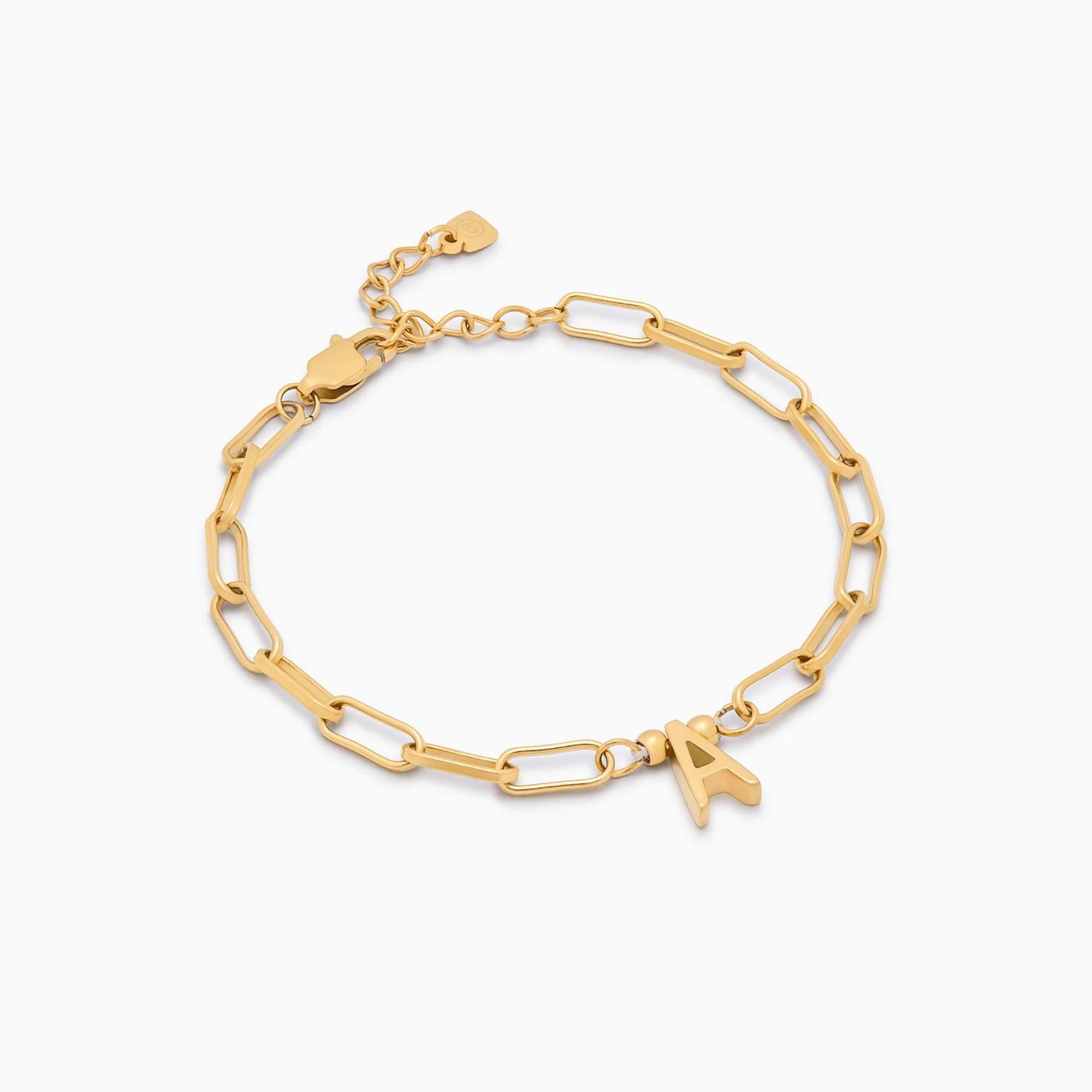 Paperclip Initial Charm Bracelet