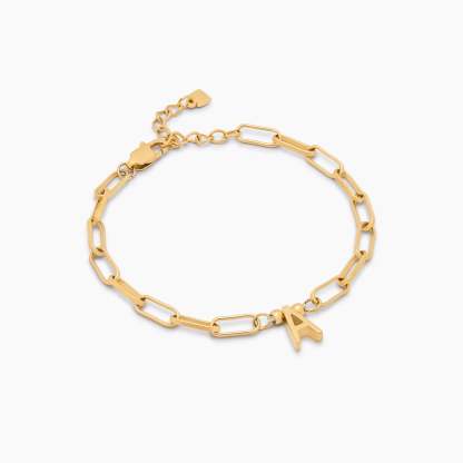 Paperclip Initial Charm Bracelet