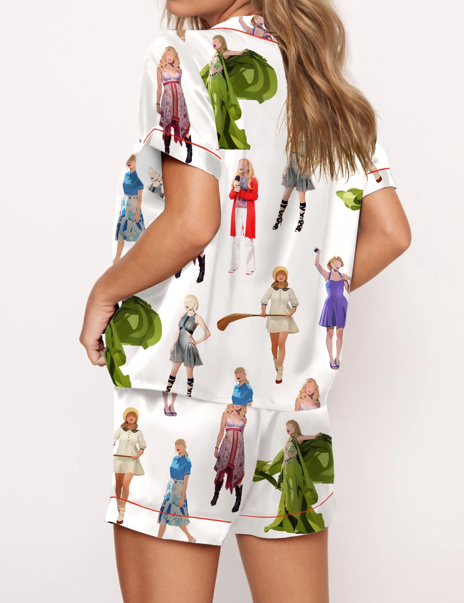 Music Artists Satin Pajama Set For Women