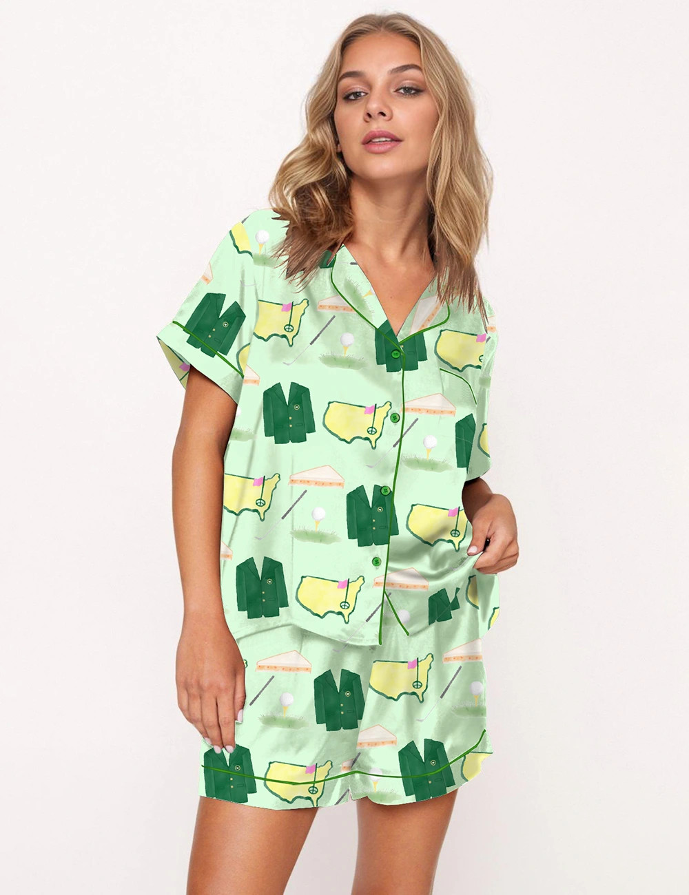 Coat And Sport Graphic Pajama Set