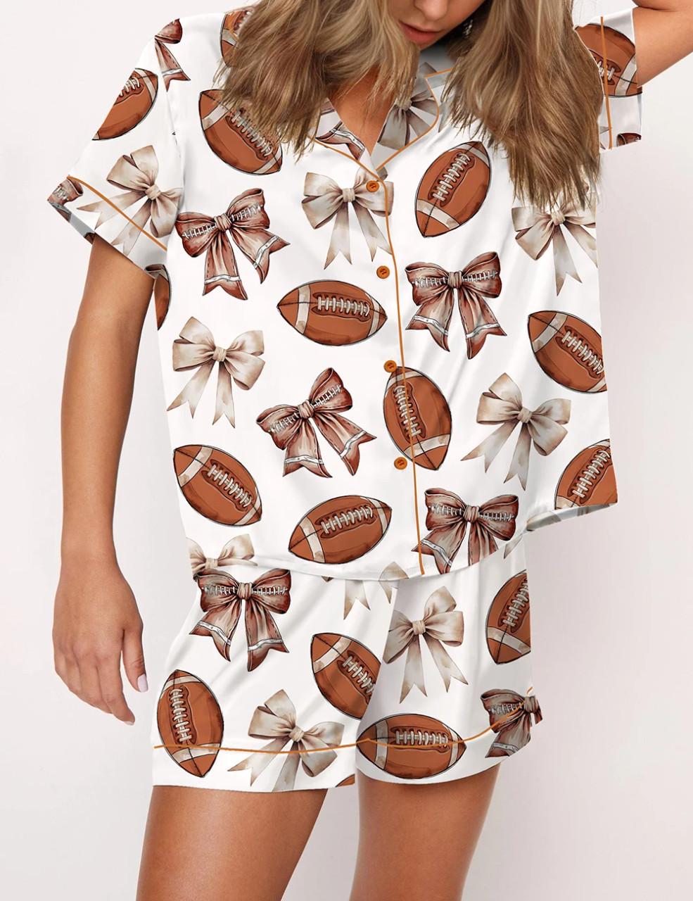 Coquette Football Satin Pajama Set