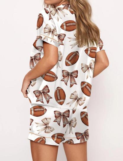 Coquette Football Satin Pajama Set