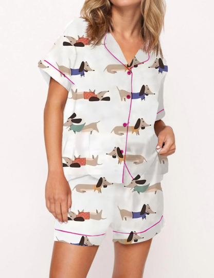 Dachshund Satin Pajama Short Set