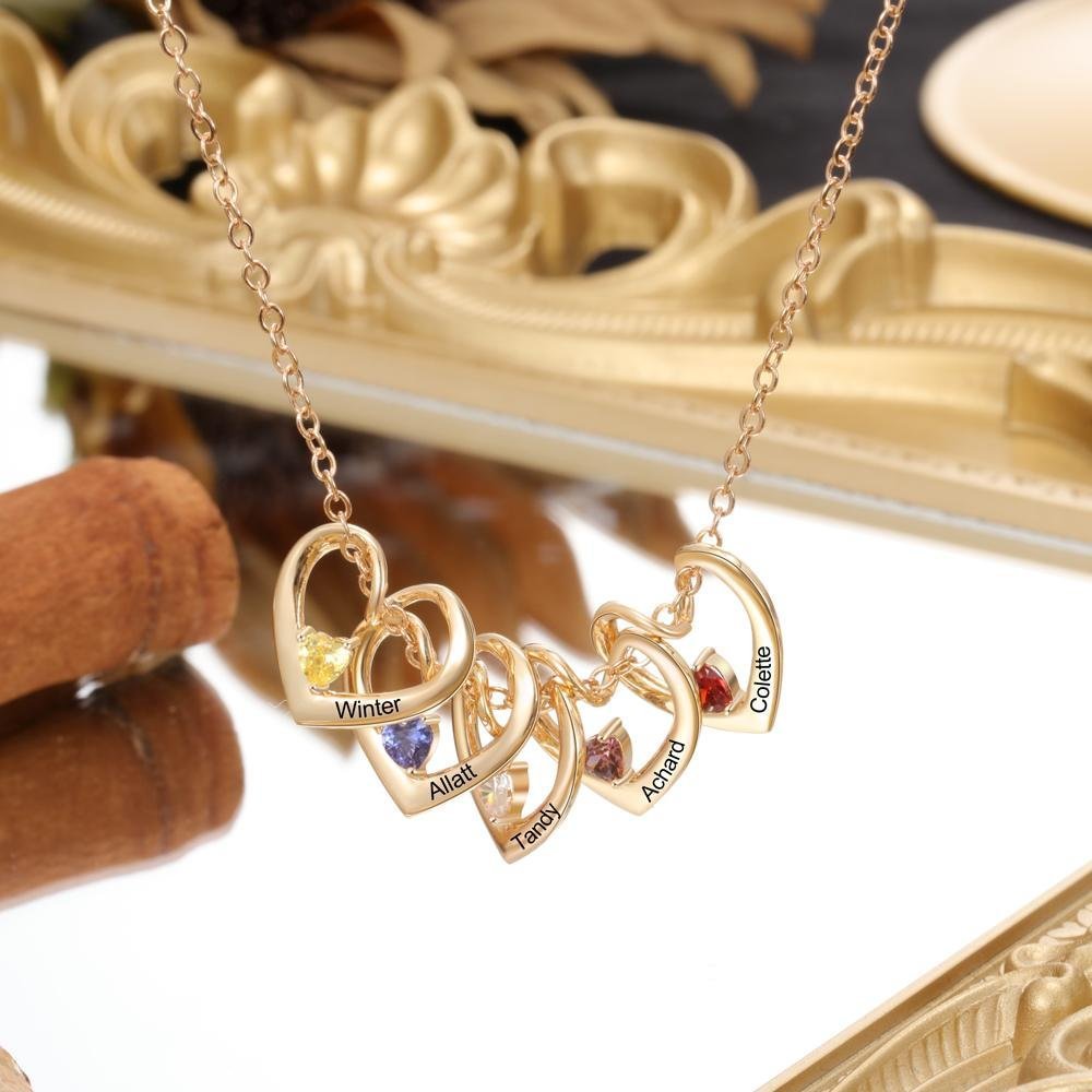 1-5 Heart & Name Pendants Necklace
