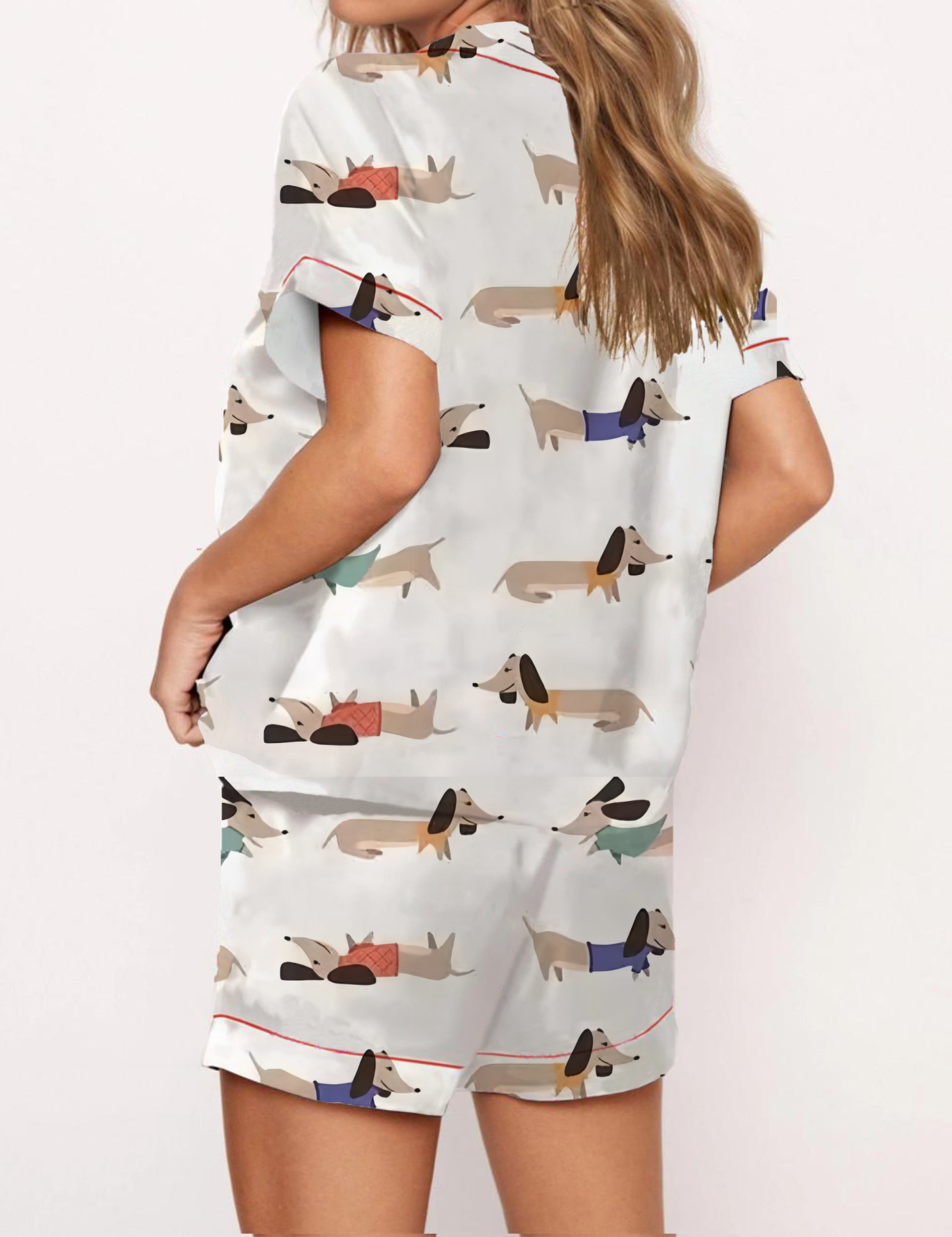 Dachshund Satin Pajama Short Set