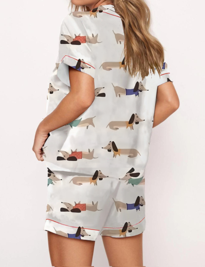 Dachshund Satin Pajama Short Set