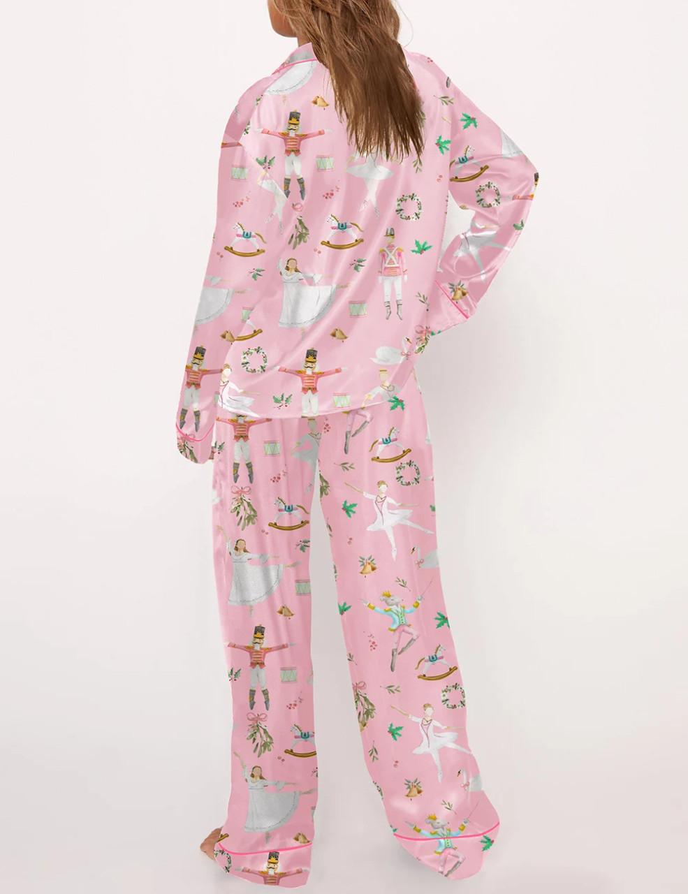 Pink Nutcracker Ballet Satin Pajama Set