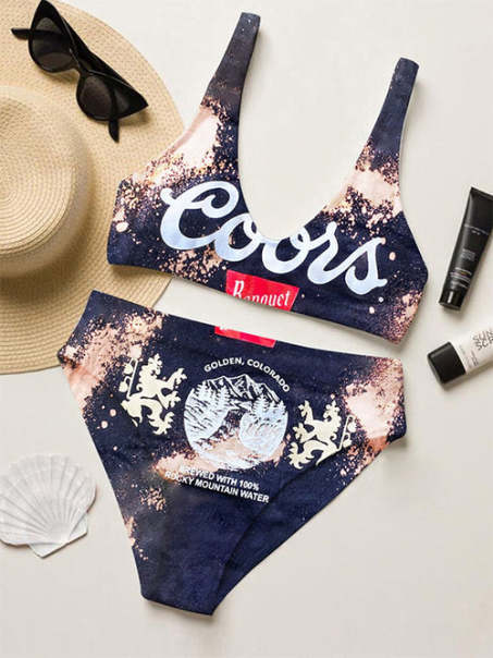 Coors Banquet Sexy Bikini Set Swimsuit Beach