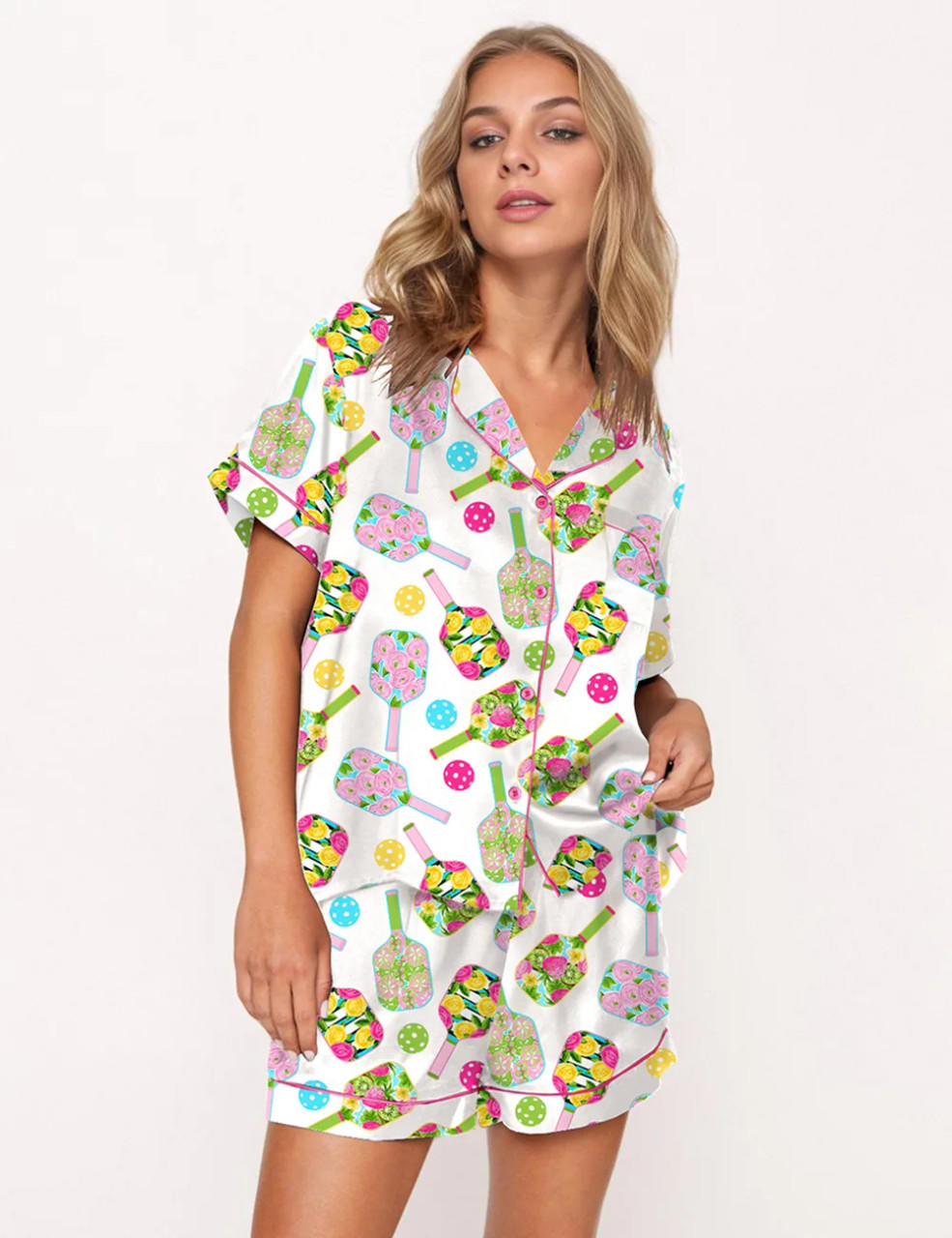 Colorful Pickleball Pajama Set