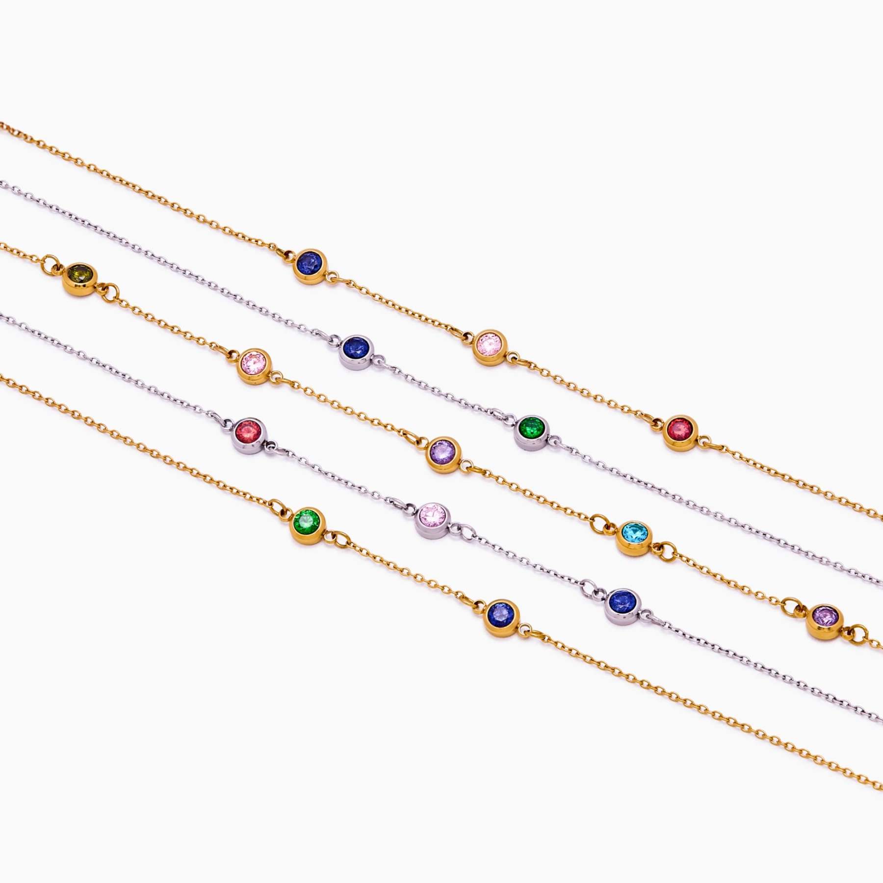 Personalized Multi-Birthstone Necklace