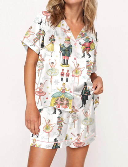 Nutcracker Ballet Christmas Satin Pajama Set