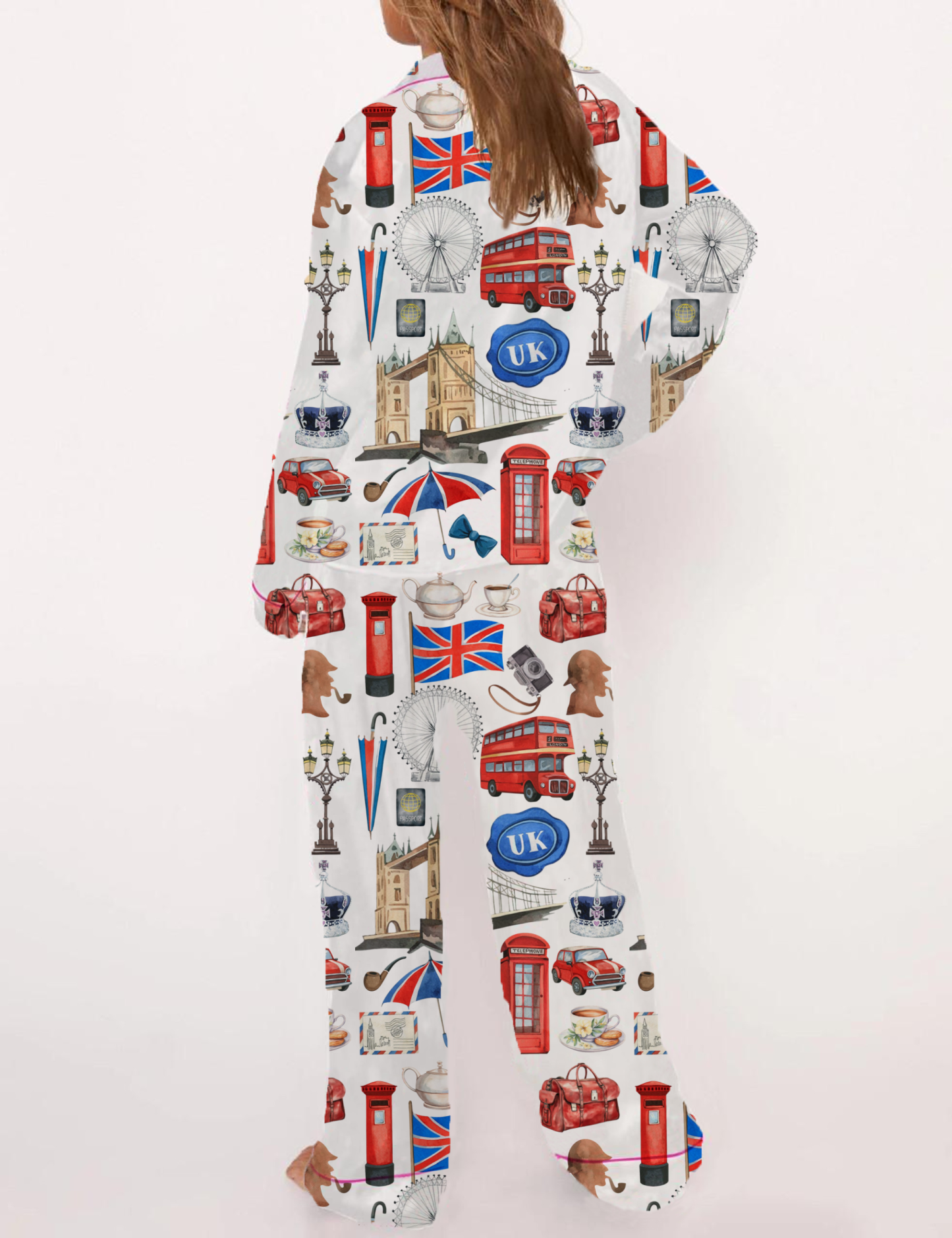 UK Travel Silky Satin Pajama Short Set For Women
